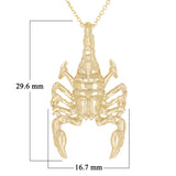 14k Yellow Gold Detailed Scorpion Necklace 18" 6.6 grams