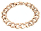 10k Rose Gold Flat Cuban Bracelet Link Chain 7.5" 12.5mm 33.4 grams - Rose,7.5"
