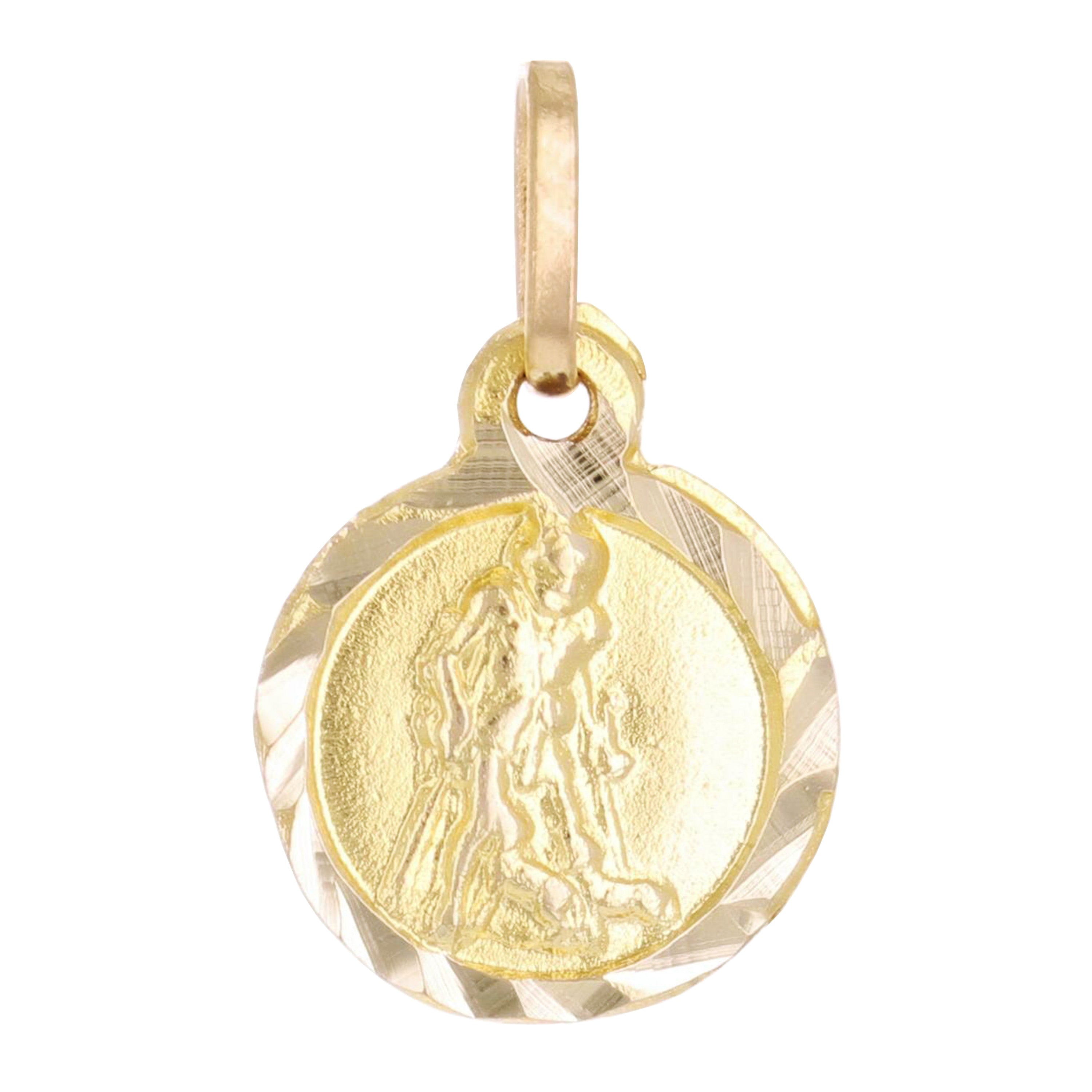 14k Yellow Gold St. Francis of Assisi Charm Pendant Small 14mmx8.8mm 0.4grams - Small