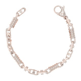 14K White Gold Handmade Spring Barrel Link Bracelet 9" 5.3mm 19.3 grams - White,9"