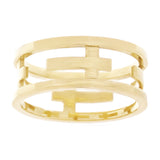 14k Yellow Gold Eternity Sideways Cross Ring Size 8 - 8.3mm 4.9 grams
