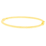 Italian 14k Yellow Gold Hollow Twisted Bangle Bracelet 7" 3mm 4.1 grams