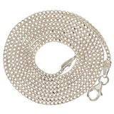 Italian 14k White Gold Solid Diamond Cut Franco Chain Necklace 20" 1.3mm 4.3 grams - White,20" 1.3mm 4.3 grams