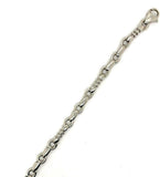 14k White Gold Handmade Fashion Link Bracelet 8" 6.3mm 23.5 grams - 8"