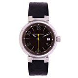 Louis Vuitton Ladies Tambour Quartz Black Rubber Strap