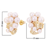 14k Yellow Gold Infinity Fresh Water Pearls Stud Earrings 19mmx15mm 6.4 grams