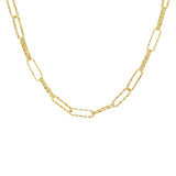 Italian 14k Yellow Gold Diamond Cut Paper Clip Link Chain Necklace 18" 7.2 grams - 18" 7.2 grams