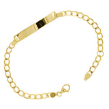 Italian 14k Yellow Gold Engravable Baby Kid ID Figaro Bracelet 6.5" 2.2 grams