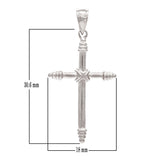 14k White Gold Cross Religious Charm Pendant 1.9 grams - White