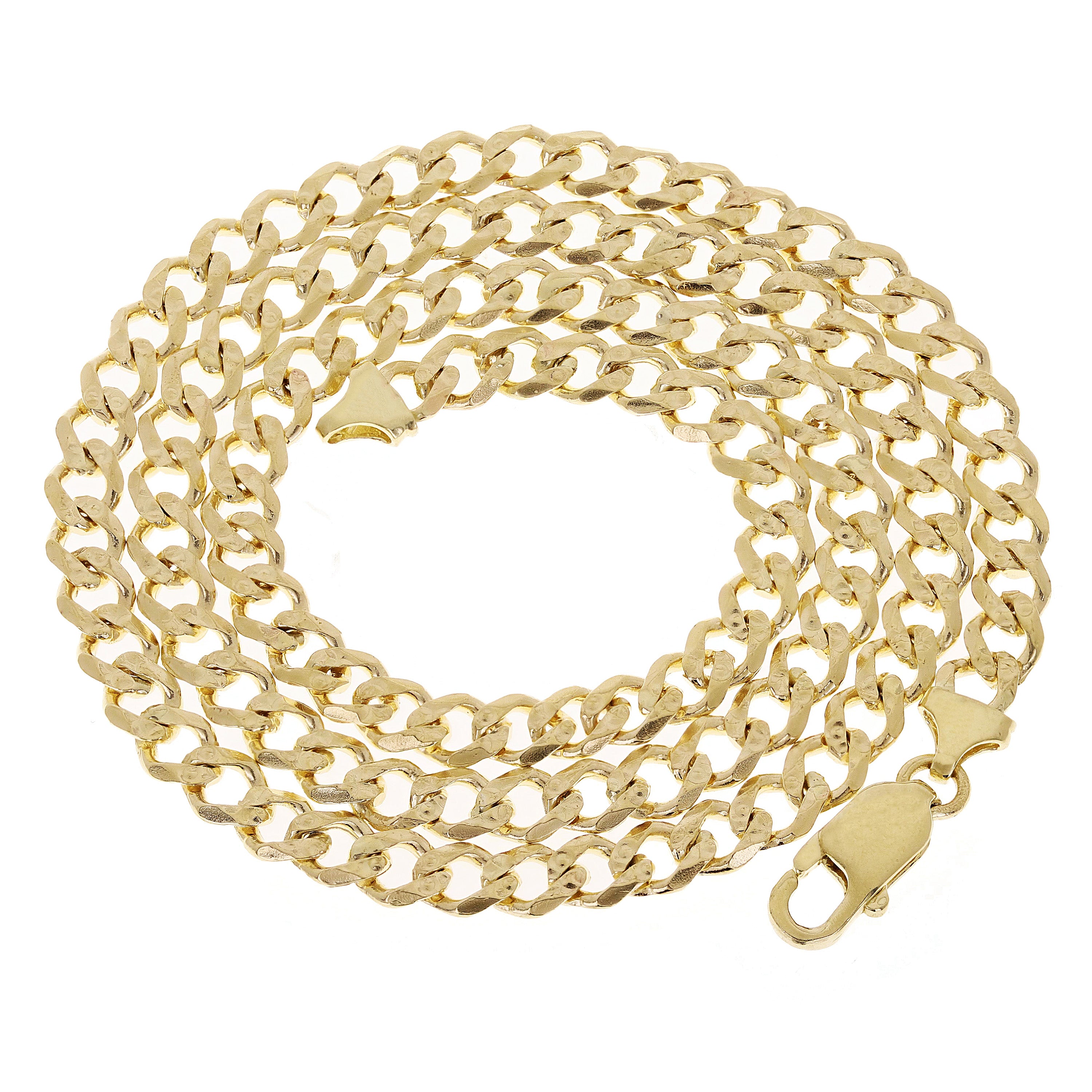 10k Yellow Gold Cuban Yellow Pave Link Chain Necklace 22" 5.9mm 26.8 grams - 22"