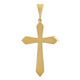 14k Yellow Gold Solid High Polish 3D Passion Cross Pendant 1.8" 7.9 grams