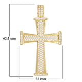 14k Yellow Gold 2.68ctw Diamond Big Cross Pendant 2.4" 20.7 grams