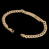Italian 14k Yellow Gold Hollow Engravable Cuban ID Bracelet 7.5" 6.7 grams 6.9mm