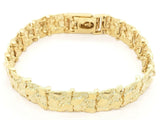 10k Yellow Gold Solid Nugget Bracelet Adjustable 7"- 7.5" 12.3mm 26.5 grams