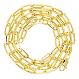 Italian 14k Yellow Gold Hollow Paper Clip Link Chain Necklace 18" 4mm 5.8 grams - 18" 5.8 grams