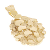 14k Yellow Gold Solid Oval Nugget Charm Pendant 1.5" 12.7 grams