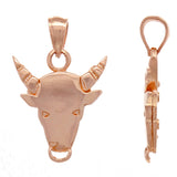 14k Rose Gold Bull Taurus Zodiac Sign Charm Pendant 3.7 grams - Rose