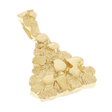 10k Yellow Gold Solid Pyramid Triangle Nugget Charm Pendant 1.1" 3.9 grams
