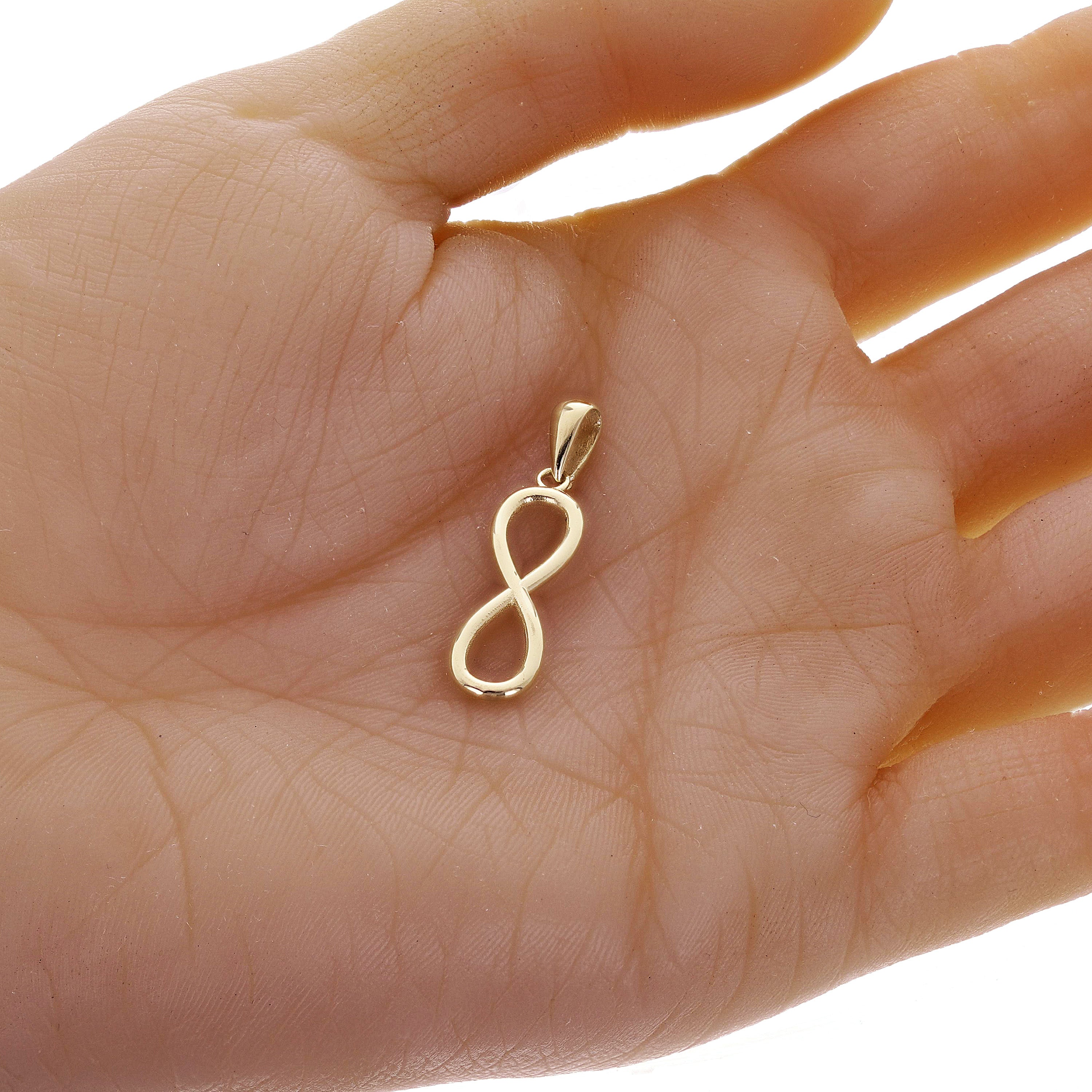 14k Yellow Gold Infinity Charm Pendant 1.2" 2 grams