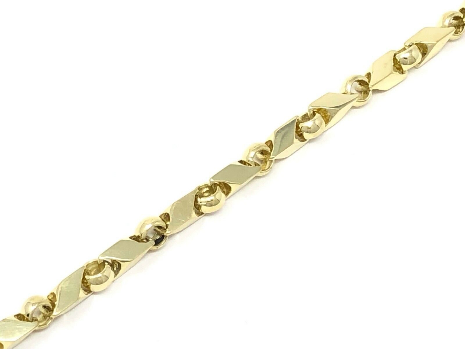 Men's 18k Yellow Gold Solid Handmade Fashion Link Bracelet 8" 7mm 33 grams