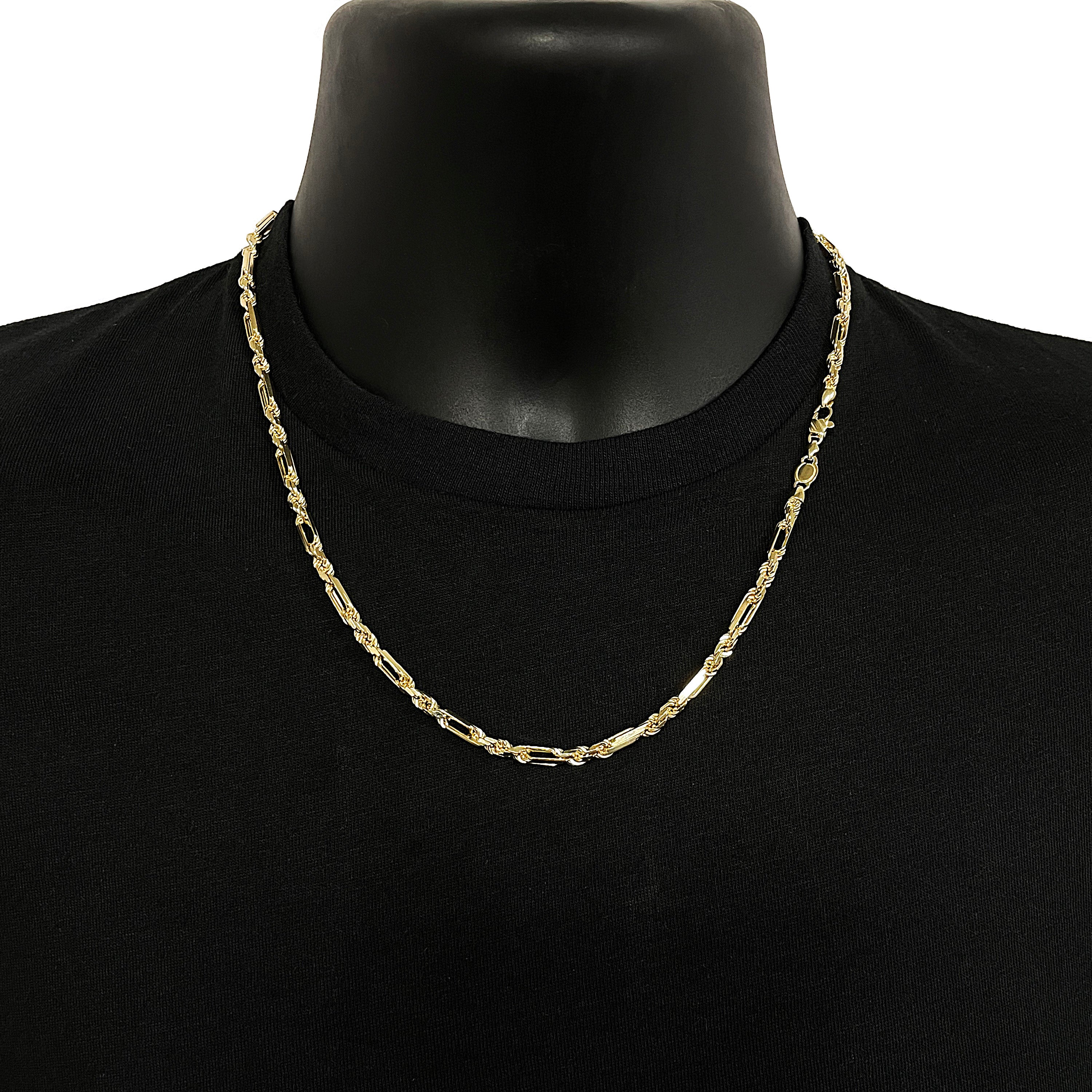 Italian 14k Yellow Gold Solid Milano Rope Chain Necklace 18" 4mm 26.8 grams - 18" 26.8 grams