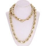 Men's Solid 10k Yellow Gold Diamond Cut Rope Chain Necklace 24" 11mm 196 grams - 24" 196 grams