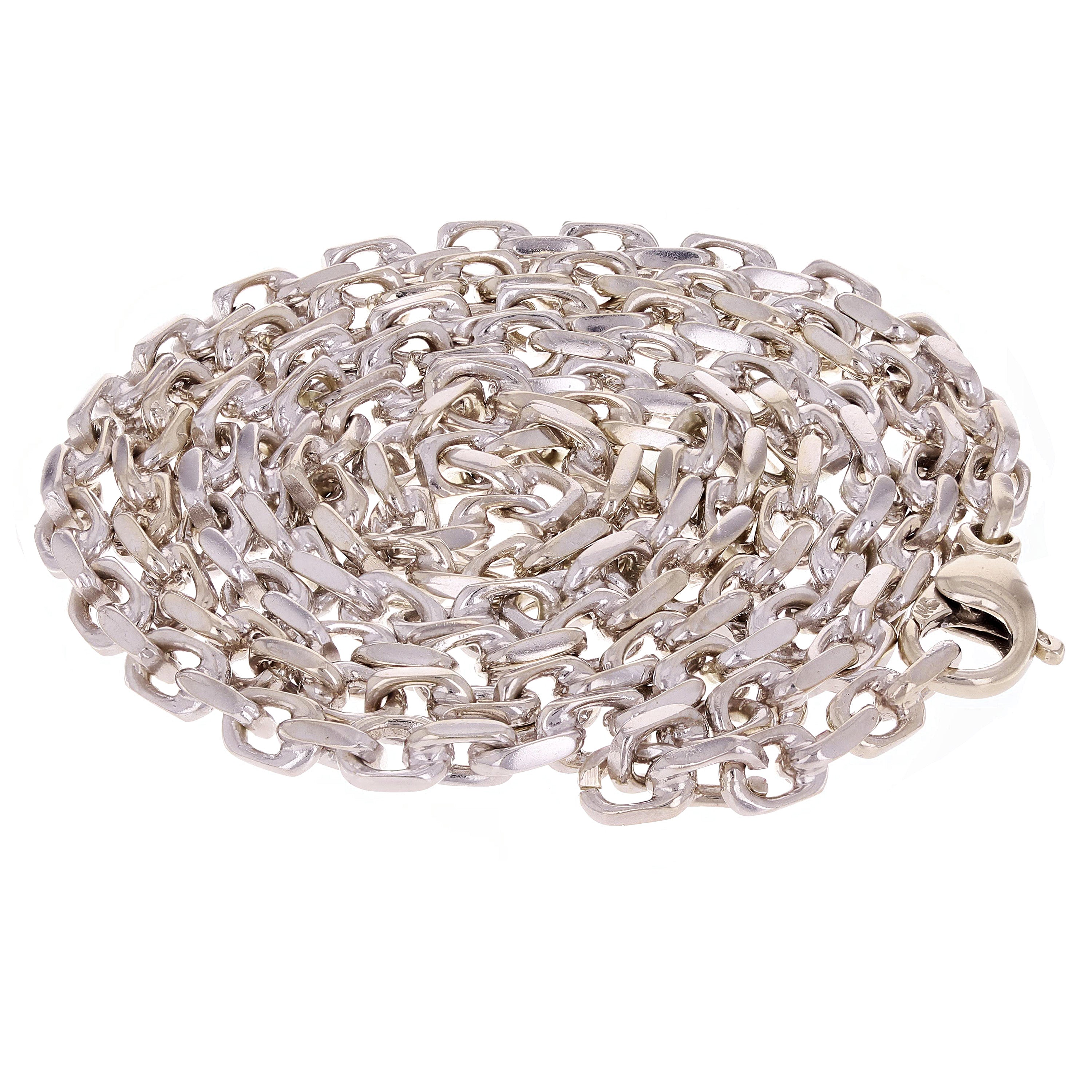 14k Yellow White or Rose Gold Handmade Fashion Link Necklace 4.5mm Various Lengths