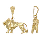 14k Yellow Gold Diamond Cut Lion Charm Pendant 3.6 grams - Yellow