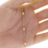 Italian 14k Yellow Gold Ball Bead Station Bracelet 7" 4.9mm 1.4 grams