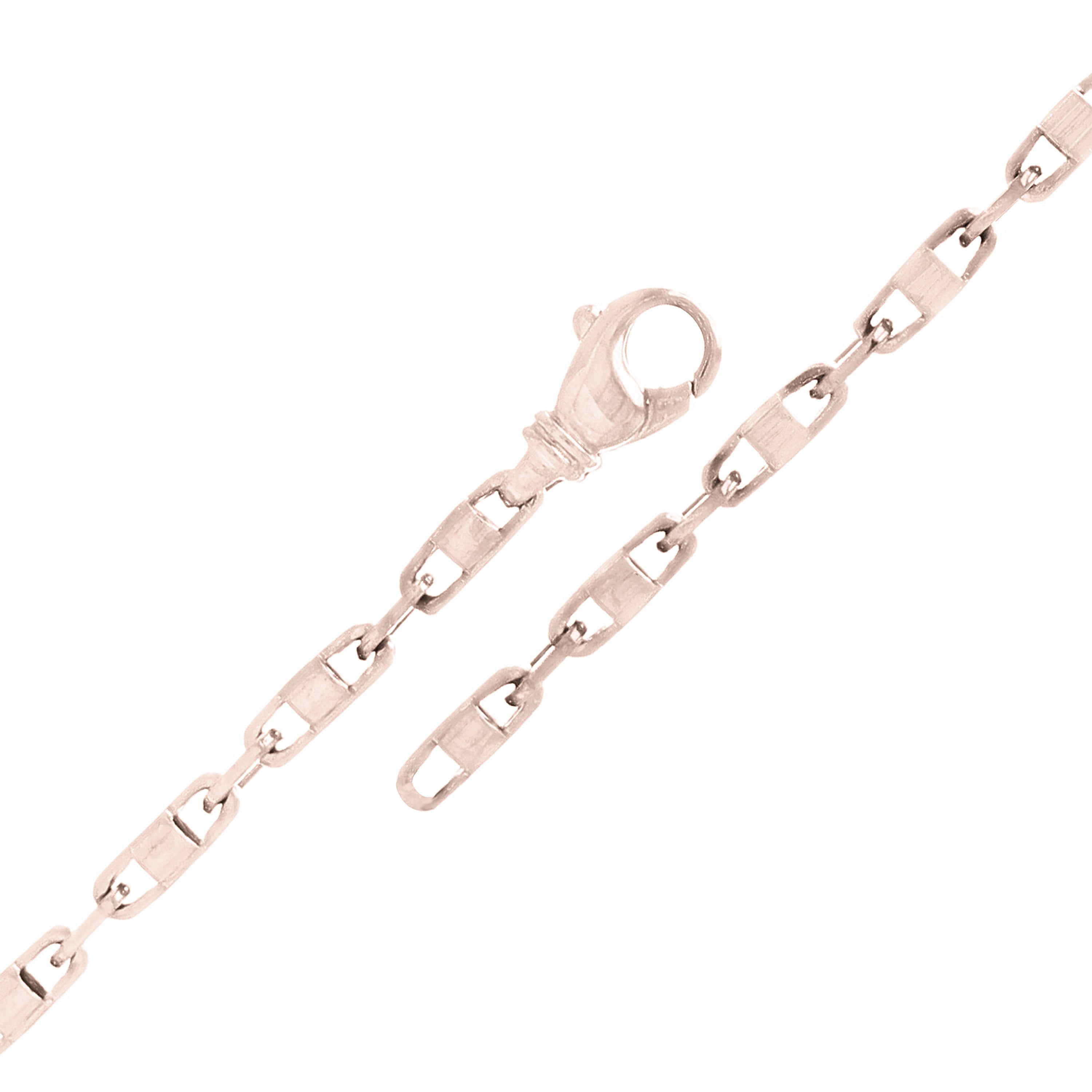 10k White Gold Solid Handmade Fashion Link Chain Bracelet 9" 4.4mm 12 grams - White,9"