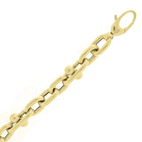 Italian 14k Yellow Gold Hollow Oval Move Link Bracelet 9" 8mm 11.7 grams