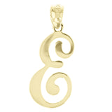 14k Yellow Gold Initial Letter E Alphabet Charm Pendant - Letter E,Yellow