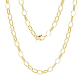 Italian 14k Yellow Gold Diamond Cut Oval Link Chain Necklace 18" 6mm 11.8 grams - 18" 11.8 grams