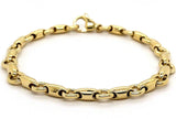 14k Yellow Gold Handmade Fashion Link Bracelet 7.5" 6.3mm 17 grams - Yellow,7.5"