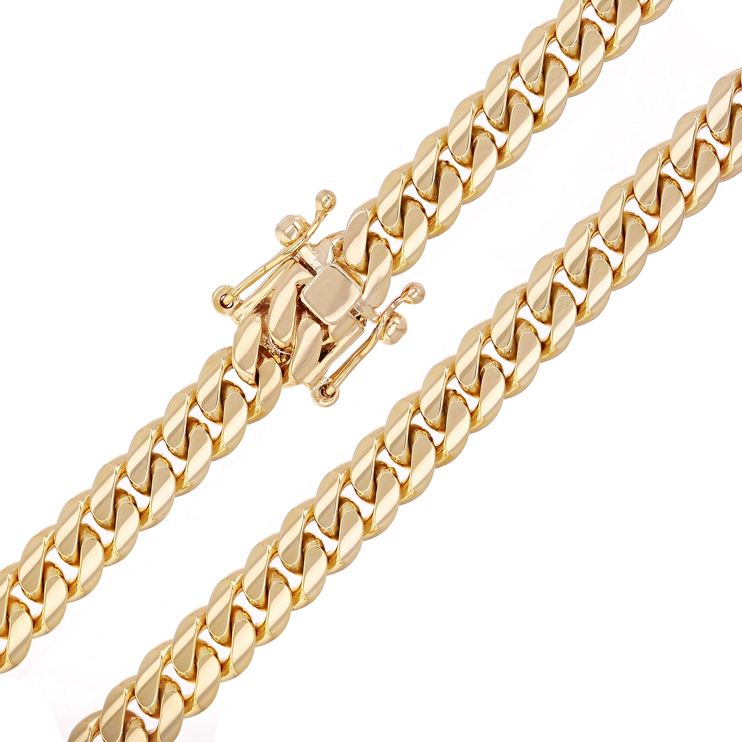 Men's 14k Yellow Gold Solid Miami Cuban Link Chain Necklace 24" 8mm 130.2 grams