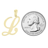 14k Yellow Gold Initial Letter L Alphabet Charm Pendant - Letter L,Yellow