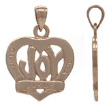 14k Rose Gold OTHERS YOU JESUS JOY Heart Religious Charm Pendant 4.4grams - Rose