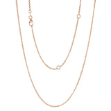 Italian 14k Rose Gold Rolo Chain Necklace Adjustable 16-20" 1.35mm 2.7 grams - Rose