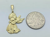 10k Yellow Gold Diamond Cut Praying Little Angel Charm Pendant 3.6 grams
