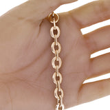 Italian 14k Yellow Gold Oval & Paper Clip Link Chain Bracelet 7.5" 8.9mm  5.4 grams