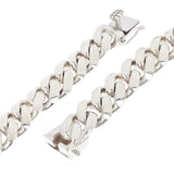Men's 10k White Gold Solid Miami Cuban Link Chain Bracelet 7.5" 12.5mm 75 grams - White,7.5"