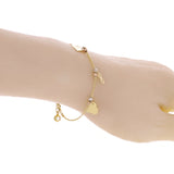 Italian 14k Tri Color Gold Heart & Infinity Charm Bracelet 7" 2.8 grams