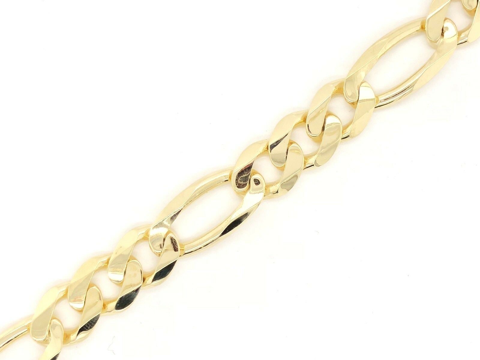 10k Yellow Gold Figaro Link Chain Bracelet 9" 12.7mm 42.1 grams - 9"