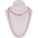 14k Rose Gold Handmade Fashion Link Necklace 18" 3.5mm 28.8 grams - Rose,18"