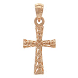 14k Rose Gold Cross Religious Charm Pendant 1" 1.4 grams - Rose
