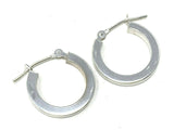 14k White Gold Hollow Round Hoop Loop Earrings 15.4mm x 15mm 0.9 gram