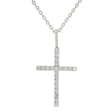 14k Yellow White or Rose Gold Diamond Cross Charm Pendant