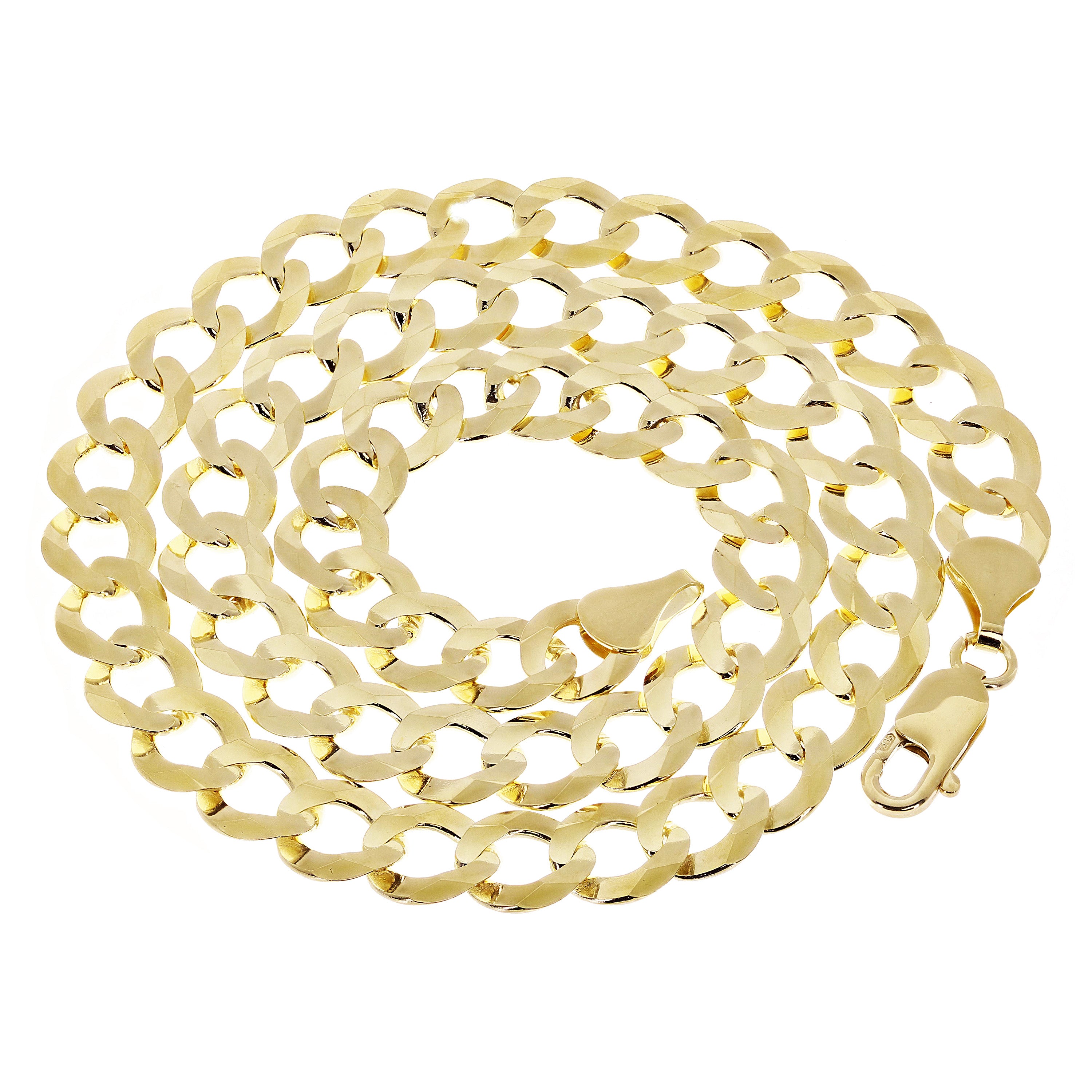 Italian 14k Yellow Gold Curb Link Chain Necklace 22" 10mm 49.2 grams - 22"