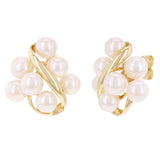 14k Yellow Gold Infinity Fresh Water Pearls Stud Earrings 20mmx16.7mm 5.7 grams