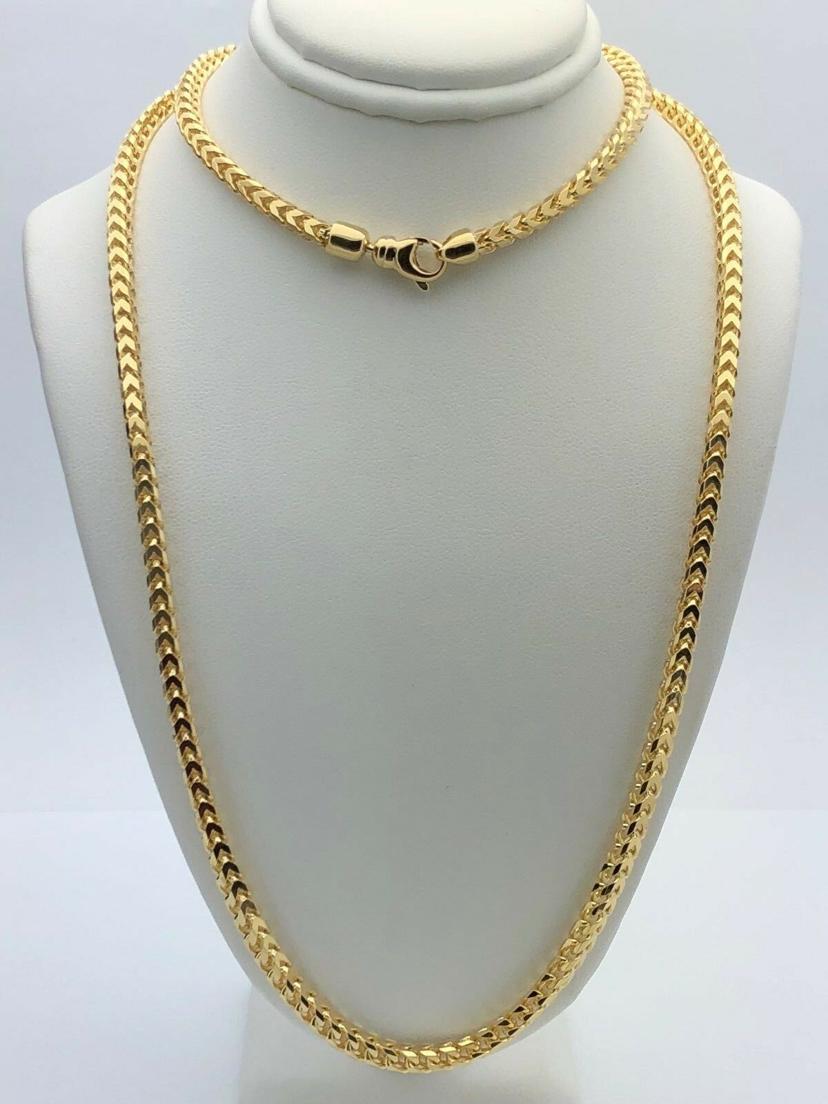 14k Yellow Gold Solid Franco Necklace Chain Link 24" 3.6mm 52.2 grams - 24"